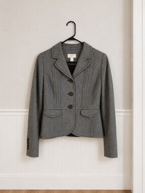 Loft Petites Black/Gray Blazer
